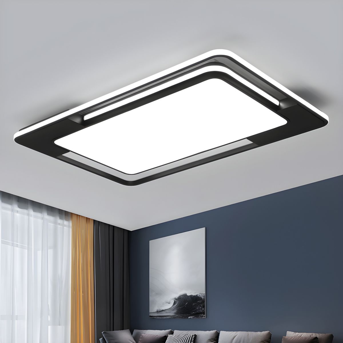 Rectangular Living Room Flush Mount Light Acrylic Contemporary LED ...