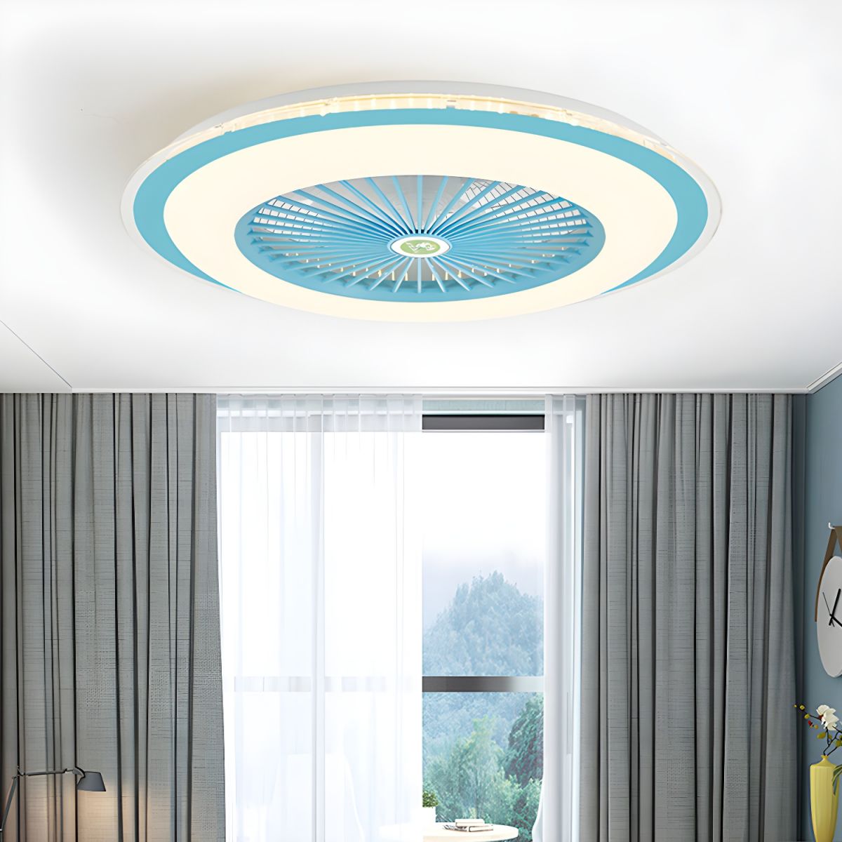 Interior Iron LED Ceiling Fan , Modern , Round , Multi Color Ceiling